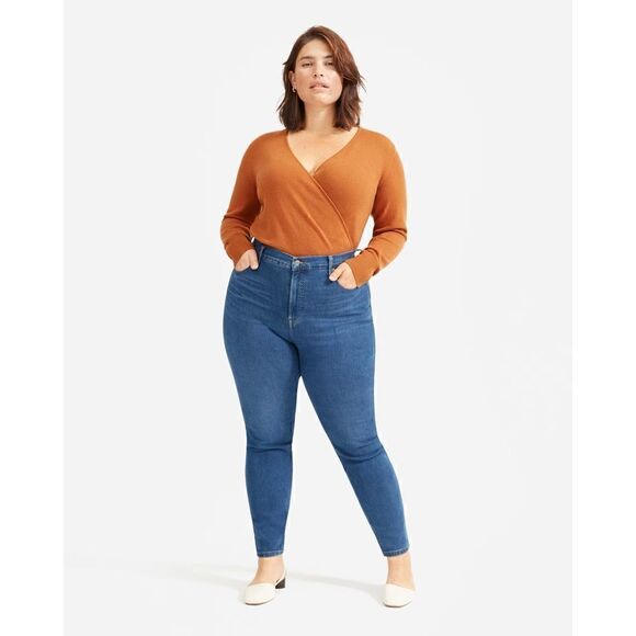 Everlane The Authentic Stretch High-Rise Skinny Jeans Mid Blue Wash Size 23 NWT - Picture 7 of 11